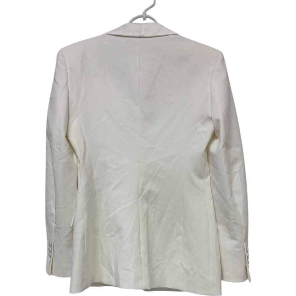 Zara Womens Tuxedo Blazer Suit Jacket Size M White Satin Lapel 7855/542 NWT - Picture 2 of 12
